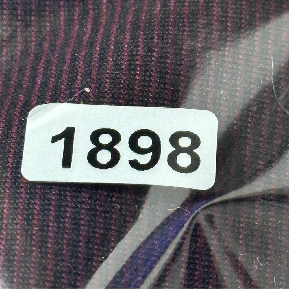 Boss Hugo Boss Mens Size S Plum Black Micro Stripe Cotton Long Sleeve Polo Shirt - Picture 9 of 9
